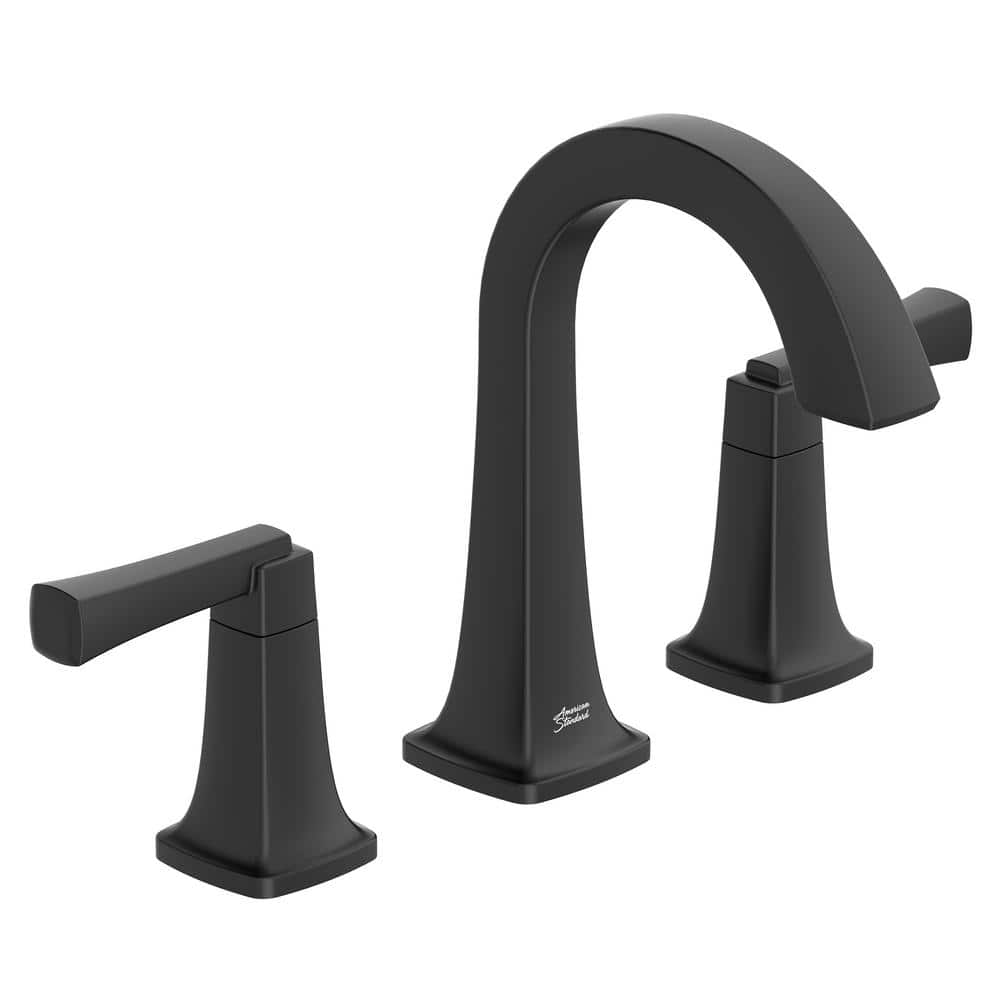 Matte Black Brass Widespread 2-Handle Bathroom Faucet