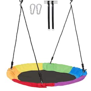 Tree Swing Set 40 in. Saucer Swing 750 lbs. Weight Capacity 900 D Oxford, Swing Seat with 2 Tree Hanging Straps