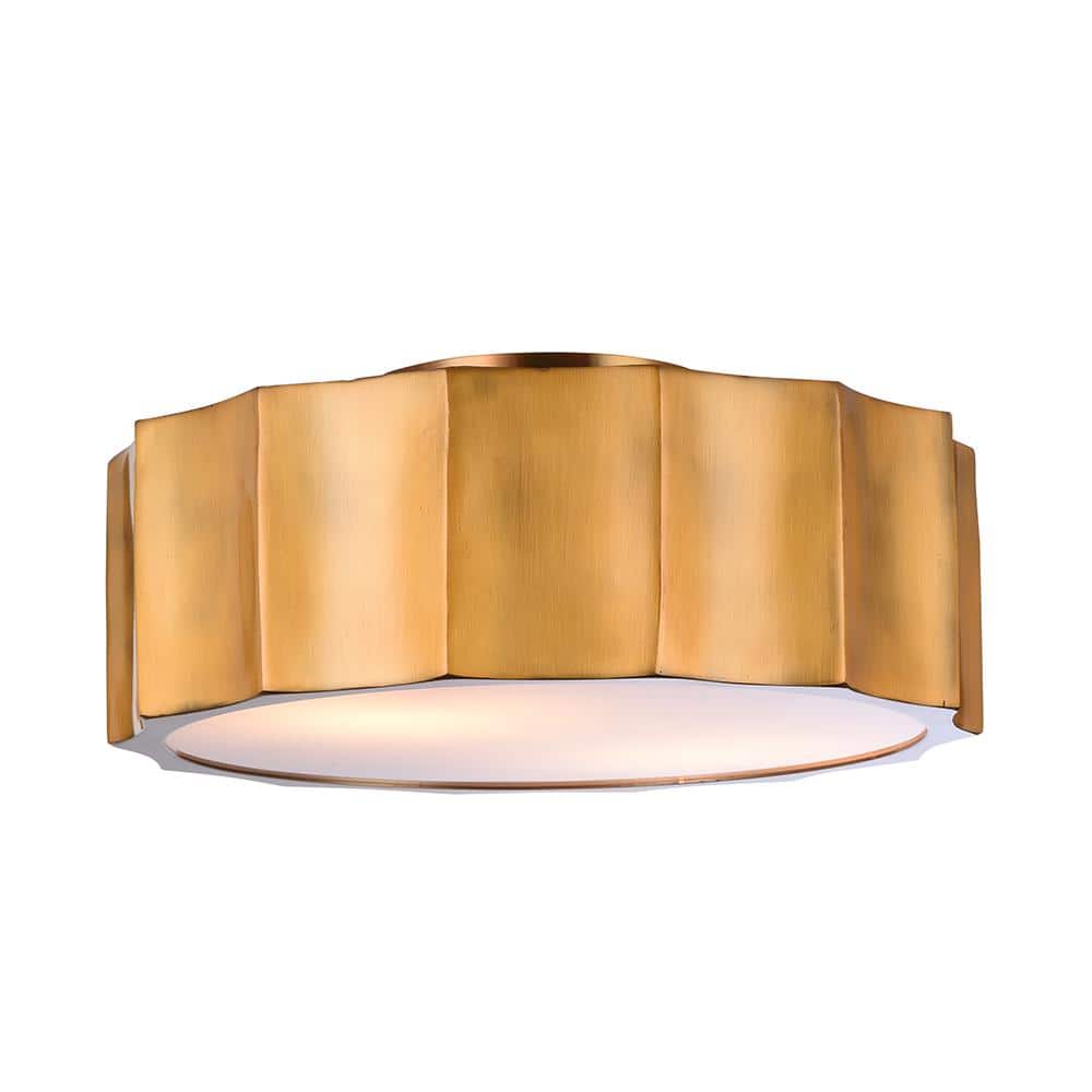 Nia 11.8 in. Brass Flush Mount