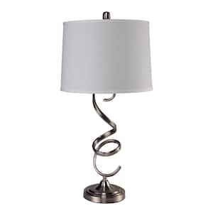 31.5 in. Industrial Gourd Brushed Silver Table Lamp