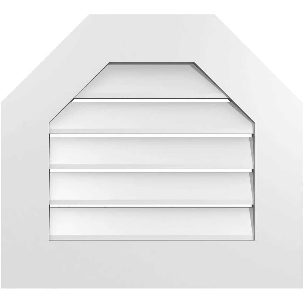 Ekena Millwork 22 in. x 20 in. Octagonal Top Surface Mount PVC Gable