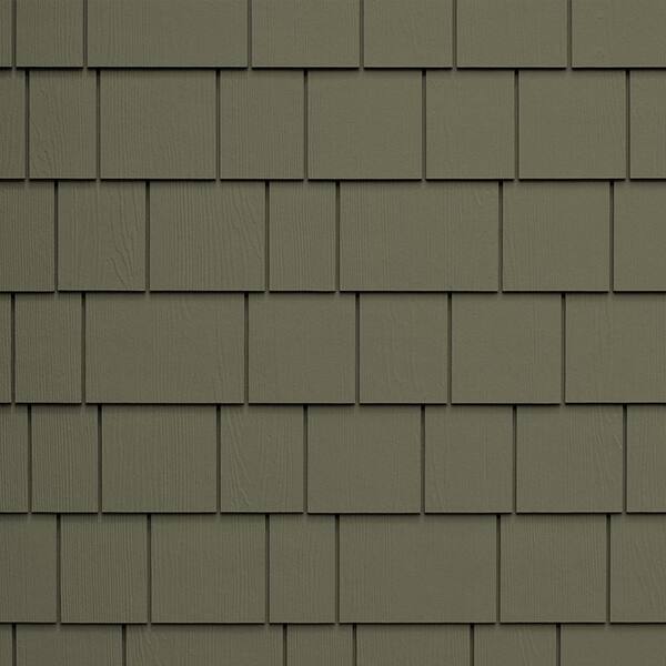 James Hardie Magnolia Home Hardie Shingle HZ10 15.25 in. x 48 in. Fiber Cement Straight Edge Mudflats