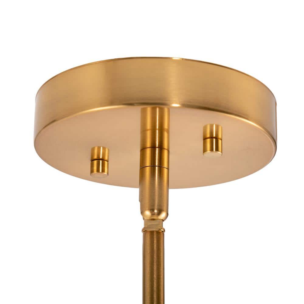 Satin Gold 5-Light Chandelier with Seedy Glass Shades