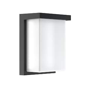 Matte Black 8 in. 3 CCT and 3-Wattage Selectable Outdoor Coach Wall Sconce with Integrated LED, ENERGY STAR