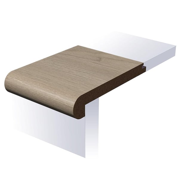Soothing Malibu Flush Stair Nose 0.95 in. T x 4.47 in. W x 94 in. L Smooth Wood Look Laminate Moulding/Trim