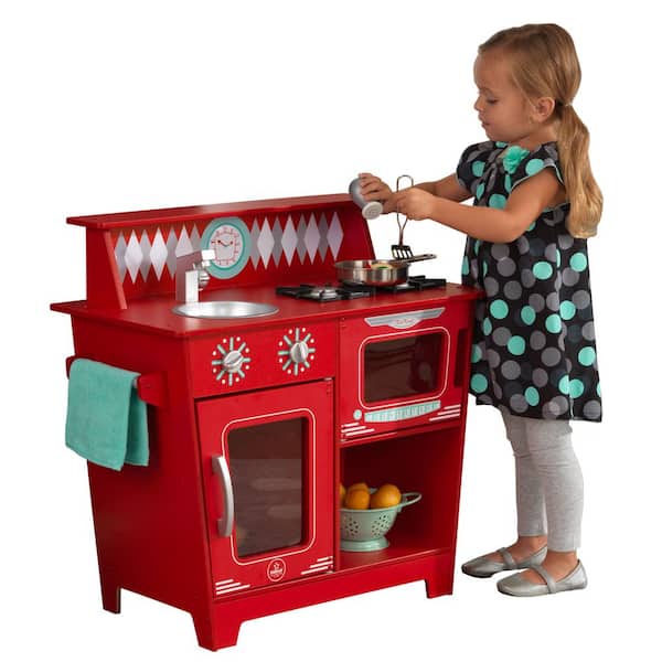 KidKraft Classic Red Kitchenette 53362 - The Home Depot