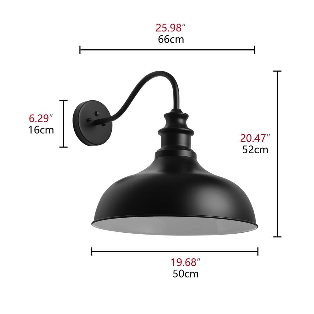 Black Iron 20.47'' Dimmable Outdoor Wall Light