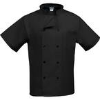 C10PS Unisex XL Black Short Sleeve Classic Chef Coat