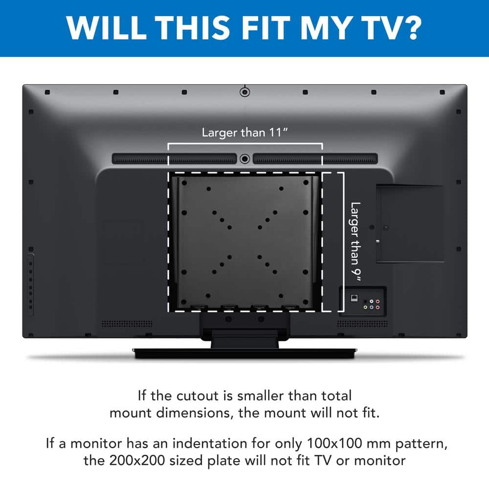 Heavy Gauge Steel Low Profile Fixed TV Wall Mount for 23"-42" Screens