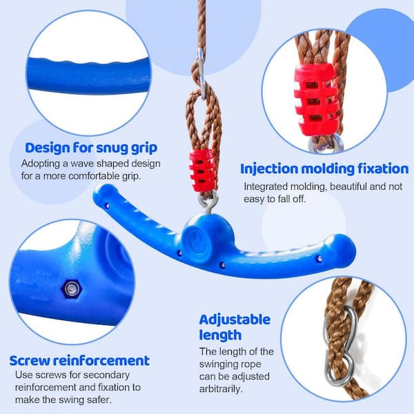 Blue Ninja-Twister Swing with 360° Spin Handle for Kids - Outdoor
