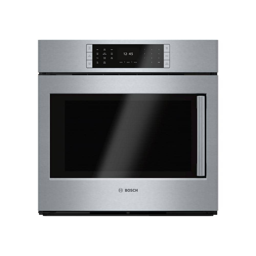 Bosch Benchmark Benchmark Series 30 in. Built-In Single Electric Convection Wall Oven in Stainless Steel w/ Left SideOpening Door, Silver
