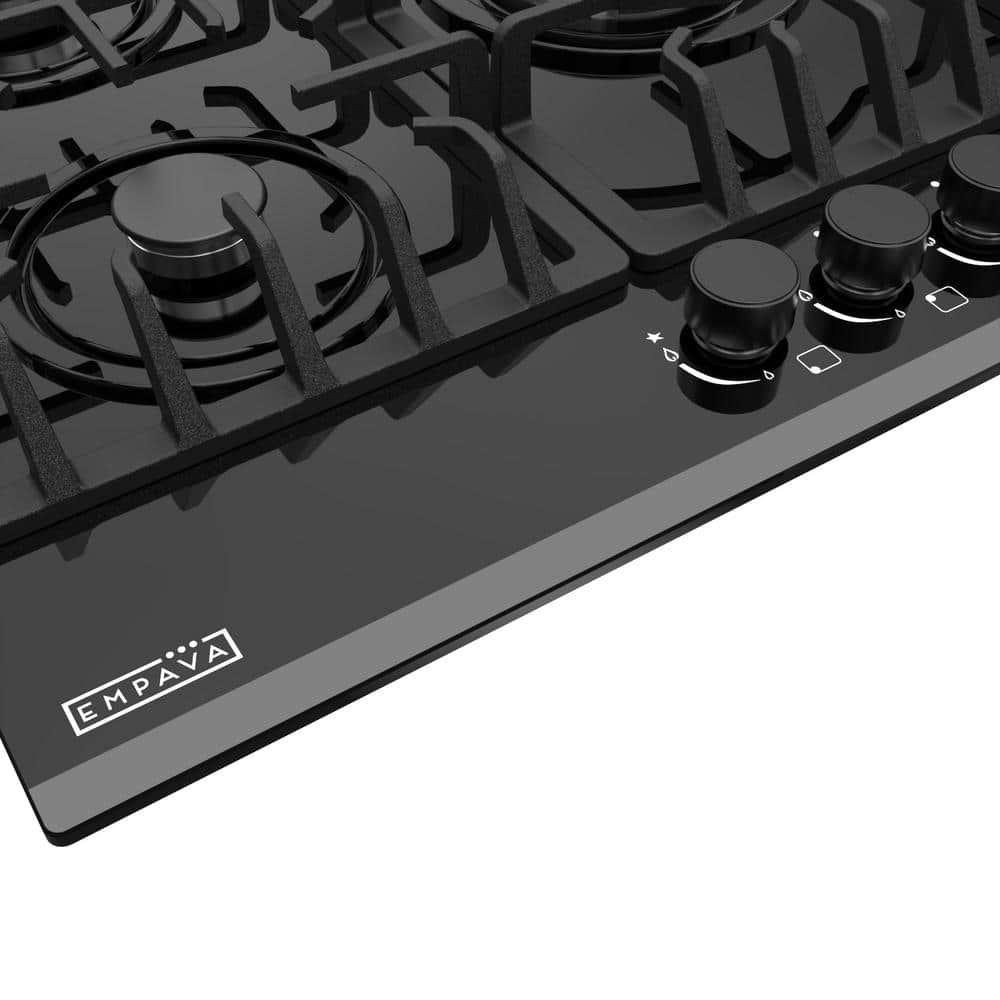 Empava 36" Black Ceramic Stainless Steel 5 Burner Cooktop