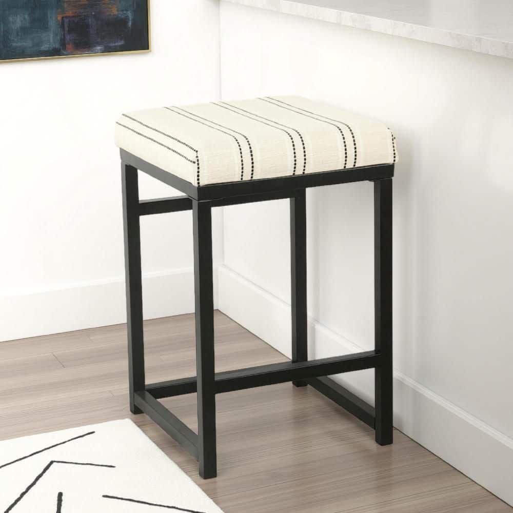 Toko 24 in. Black and White Wood Counter Stool price history on PriceWatchPro