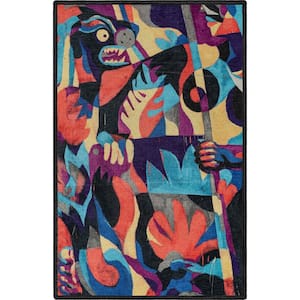 Misha - The Sunday Jungle There Will Be Blood Modern Abstract Multi 2 ft. x 3 ft. Area Rug