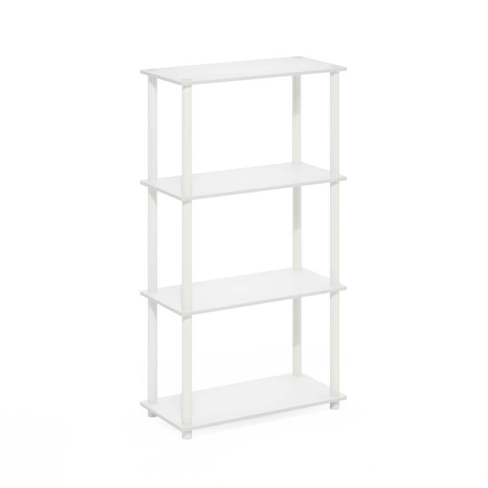 Furinno Turn-N-Tube 43.25 in. Tall White/White Wood 4-Shelf