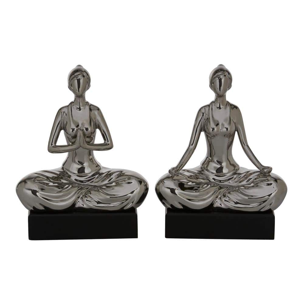 Silver Polystone Yoga Sculpture (Set of 2) price history on PriceWatchPro