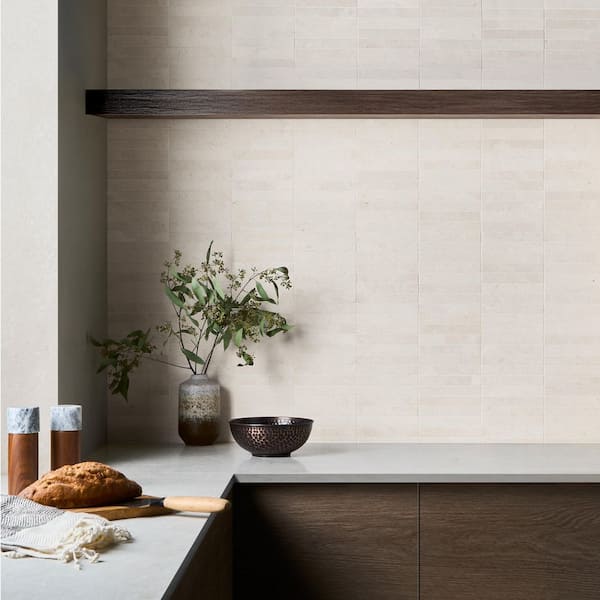 Vanilla Warm White 1 in. x 6 in. Stacked Honed Marble Mosaic Floor and Wall Tile (1 Sq. Ft. / Each)