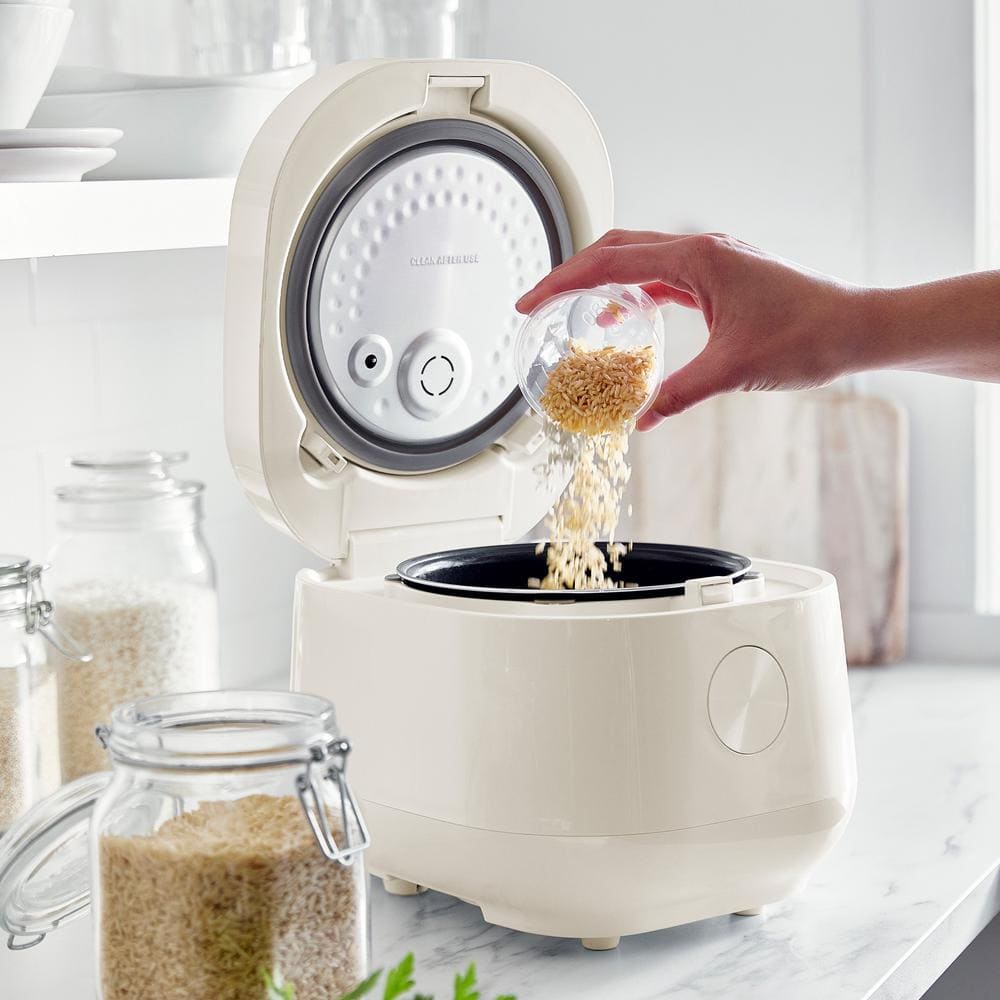 Cloud Cream Electric Non-Stick Rice Cooker with LED Display