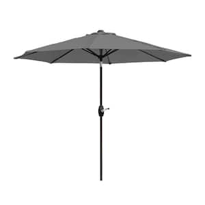 Tristen 9 ft. Aluminum Market Tilt Patio Umbrella in Gray