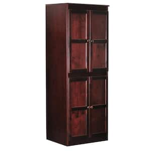 72 in. Cherry Wood 5-shelf Standard Bookcase with Adjustable Shelves