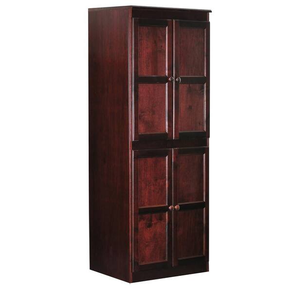 Cherry Wood 5 Shelf Standard Bookcase, Wood Storage Cabinets With Doors And Shelves Home Depot