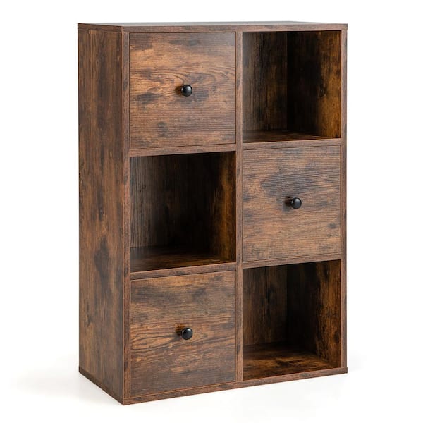 6-Cube Storage Organizer, Rustic best Brown