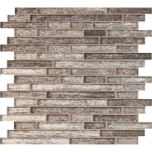 Woodland Interlocking 11.81 in. x 11.81 in. x 8 mm Glass Mesh-Mounted Mosaic Tile (9.7 sq. ft. / case)