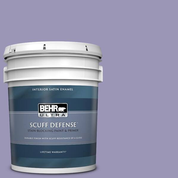 BEHR ULTRA 5 gal. #640D-5 June Berry Extra Durable Satin Enamel Interior Paint & Primer