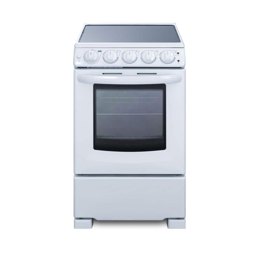 Summit 20" White Electric Built-In Range with 4 Burners