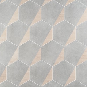 Klyda Wood Gray 12.6 in. x 14.5 in. Matte Hexagon Porcelain Floor and Wall Tile (10.51 sq. ft. / Case)