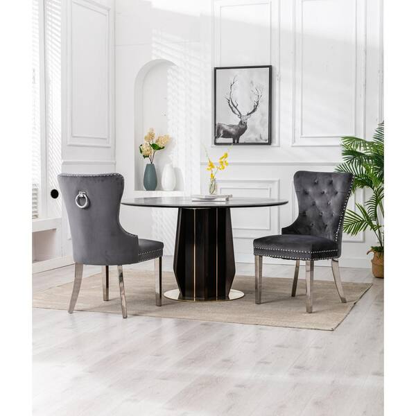 Velvet dining chairs clearance discount