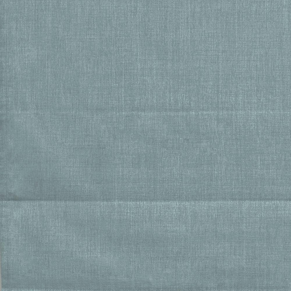 Acadia Aqua Cordless Blackout Roman Shade with Linen Look Fabric, 34" x 64"