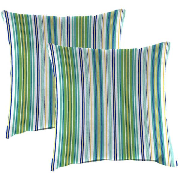 Jordan Manufacturing 16 in. L x 16 in. W x 4 in. T Outdoor Throw Pillow in Clique Fresco (2-Pack)