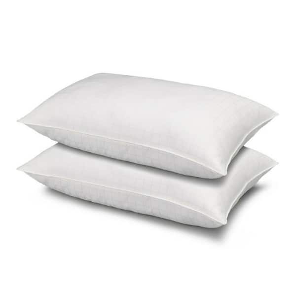 ELLA JAYNE Firm Dobby Windowpane 300 Thread Count 100% Cotton Standard Size Pillow Set of 2