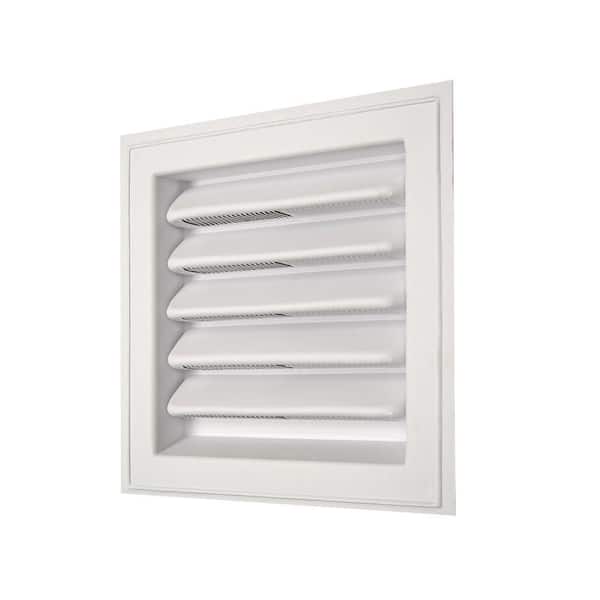 Master Flow 12 in. x 12 in. Plastic Wall Louver Static Vent in White