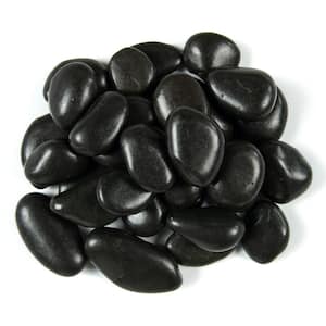 Super Black Polished 0.5 cu. ft. 0.75 in. to 1.25 in. Bagged Landscape Pebbles (55 Bag/30 cu. ft.)