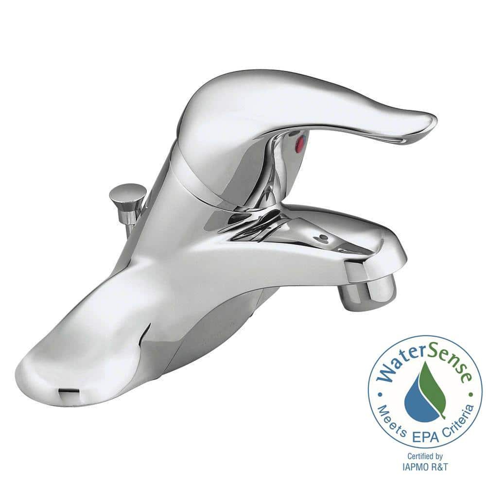 Chrome Centerset Single-Handle Bathroom Faucet with Diverter