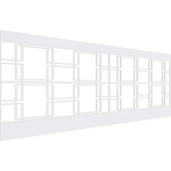 Ekena Millwork 36 in. H x 94-1/2 in. W 23.64 sq. ft. Granby PVC Wainscot Paneling Kit