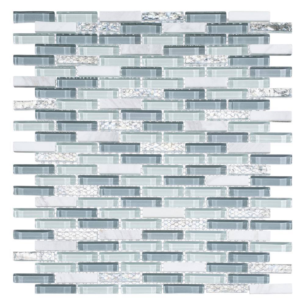Riviera Gray 2x2 Matte Glass and Stone Mosaic Tile