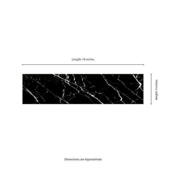 MS International Aashini Glossy Black 4 x 16 Ceramic Wall Tile