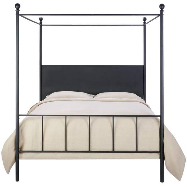 Home Decorators Collection Cove Matte Black Queen Canopy Bed