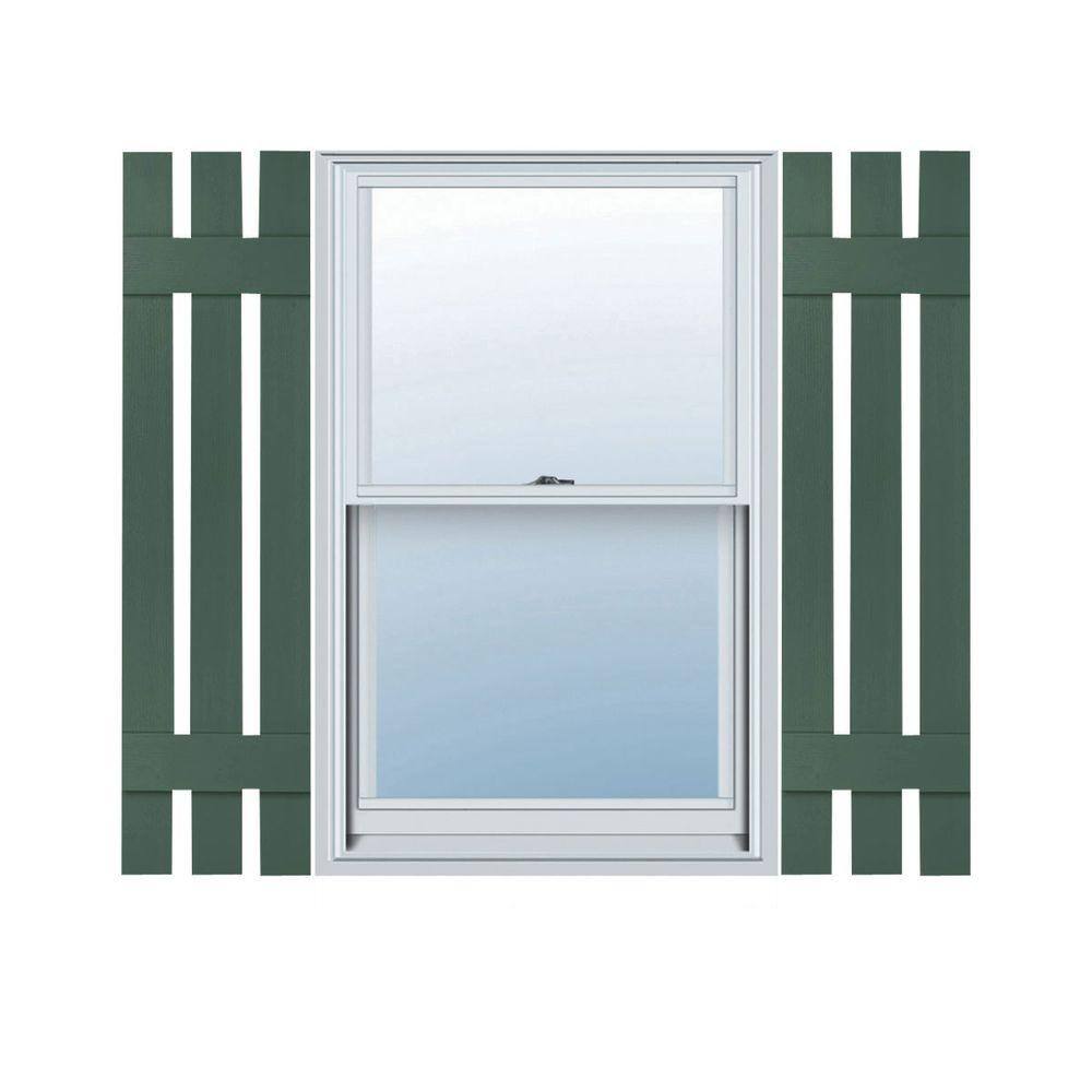 Forest Green Vinyl Board and Batten Shutters, 12x37 Inches