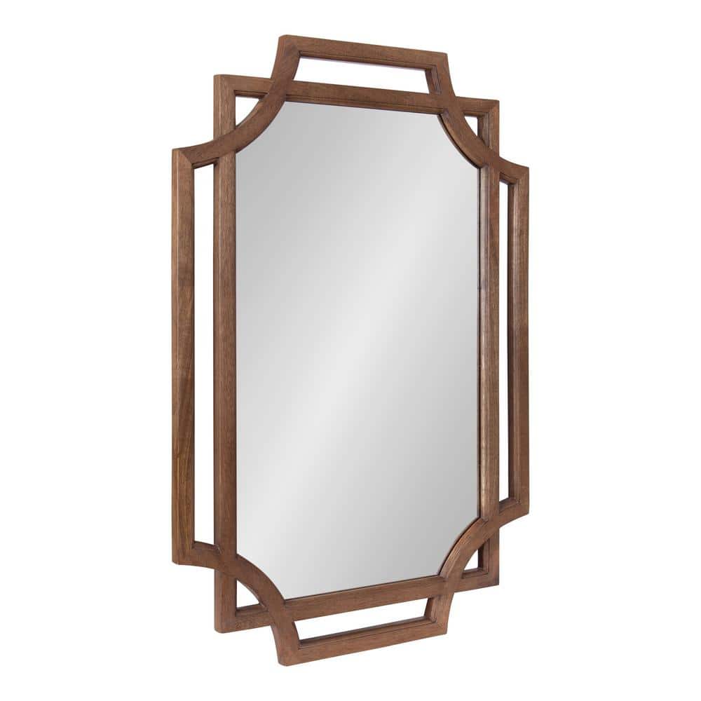 Kate and Laurel Minuette 27.00 in. H x 39.50 in. W Rectangle Wood Framed  Natural Mirror 221932 The Home Depot