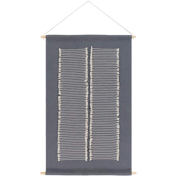 Livabliss Suri 24 in. x 36 in. Charcoal Wall Hanging