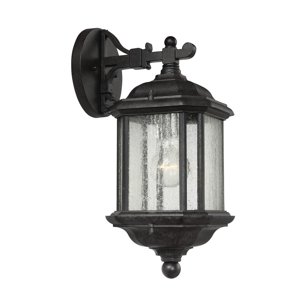 Oxford Bronze Dimmable Outdoor Sconce with Clear Seeded Glass