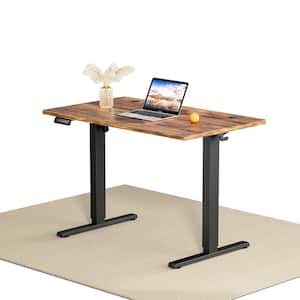 40 in. Rectangular Oak Electric Standing Computer Desk Height Adjustable Sit or Stand Up
