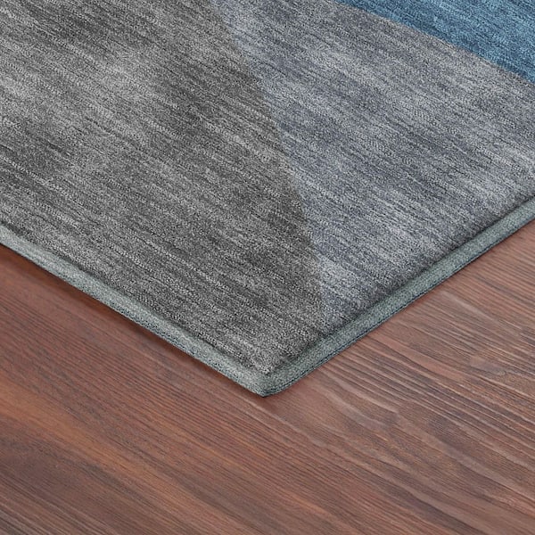 Mayfield Premium Machine Washable Abstract AMF2378 Blue 5 ft. x 7 ft. 6 in. Area Rug