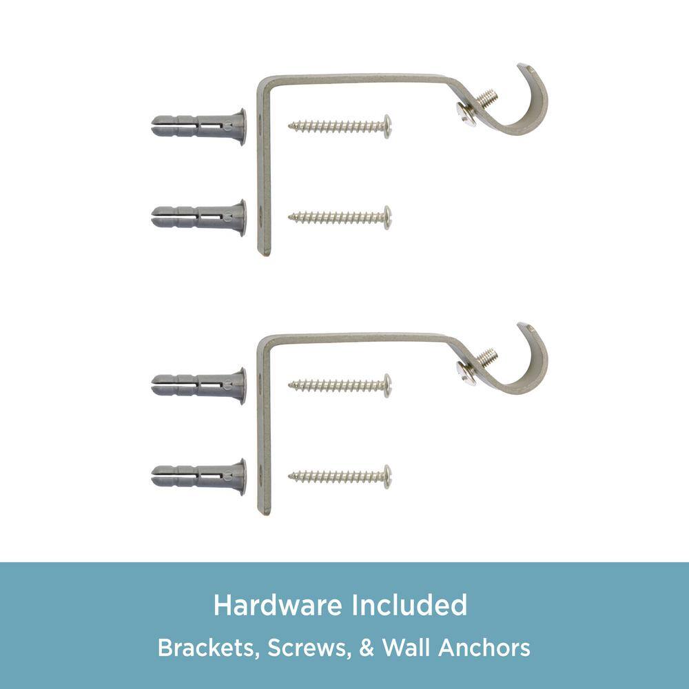 Brushed Nickel Adjustable Petite Cafe Curtain Rod with Ball Finials