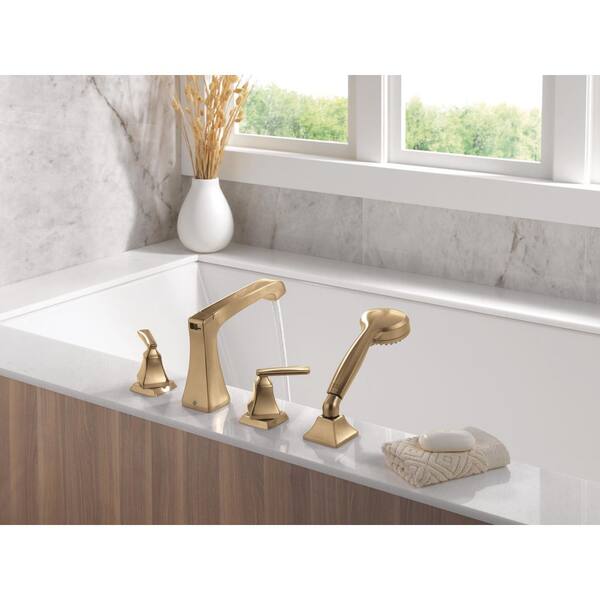 Delta Ashlyn Gold 2-Handle Deck Mount Roman Tub Faucet Trim Kit in
