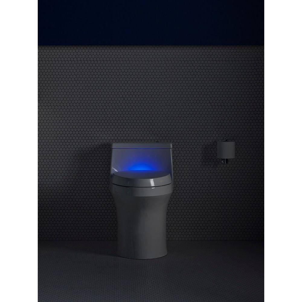 White Elongated Toilet Seat with LED Nightlight and Deodorizer